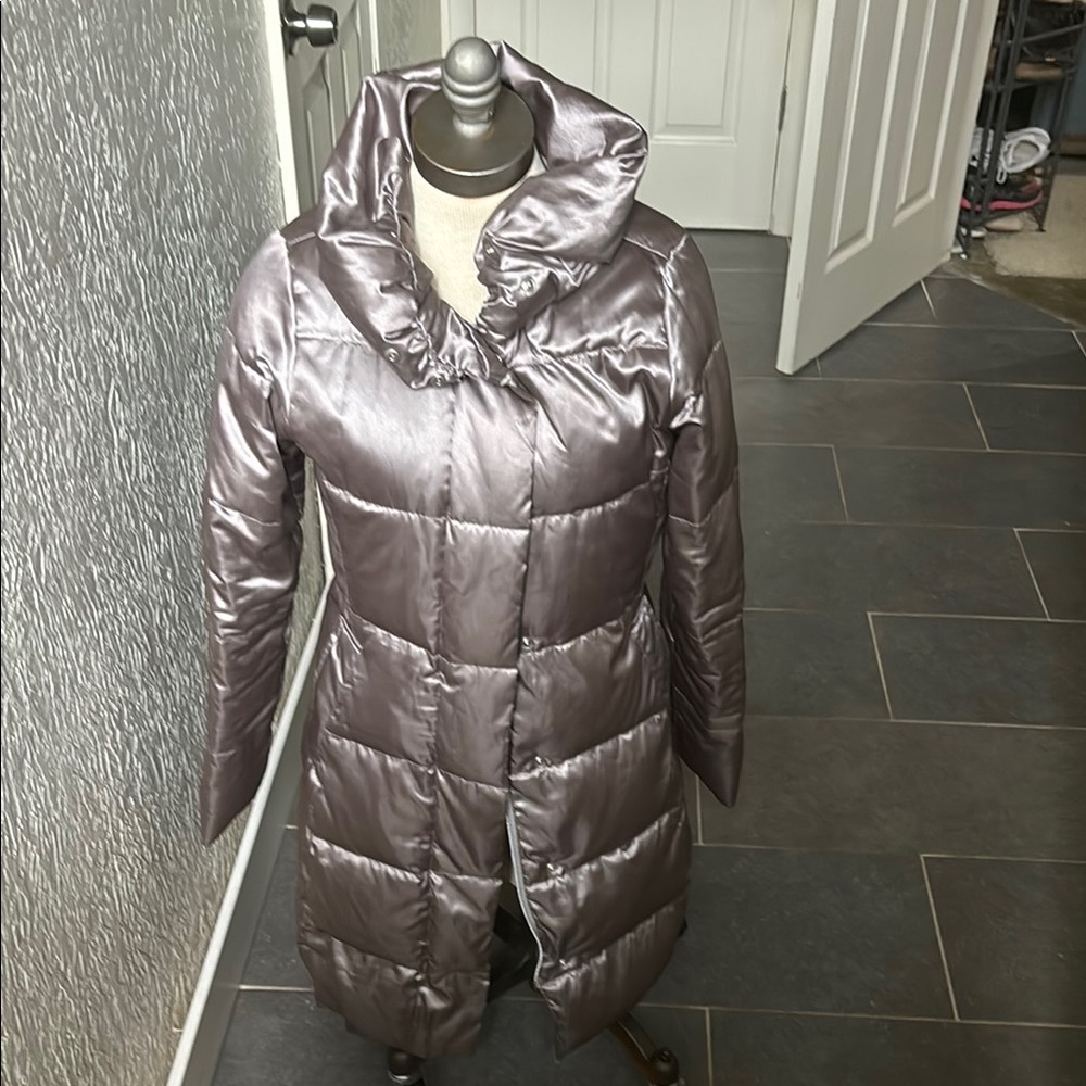 Land End Metallic Puffer Coat